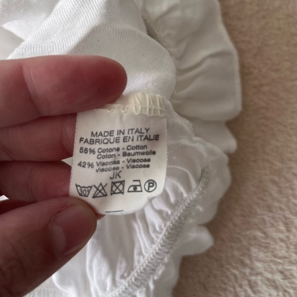 Brandy Melville White Off-Shoulder Cropped Top XS/S Made in Italy - Picture 7 of 11